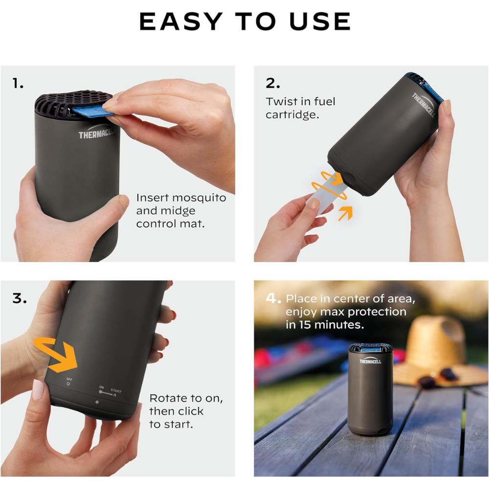 Thermacell Halo Mini Mosquito & Midge Repeller (Graphite) easy
