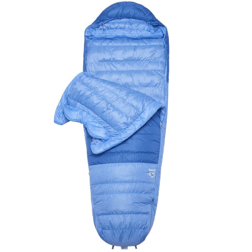Rab Women's Ascent Down Sleeping Bag (-18°C) - Regular - Left Zip (Dark Bluebird/Bluebird) more
