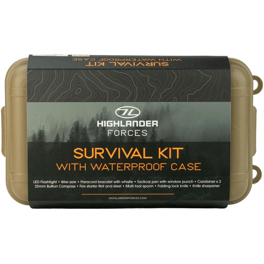 Highlander 10 in 1 Survival Kit with Waterproof Case