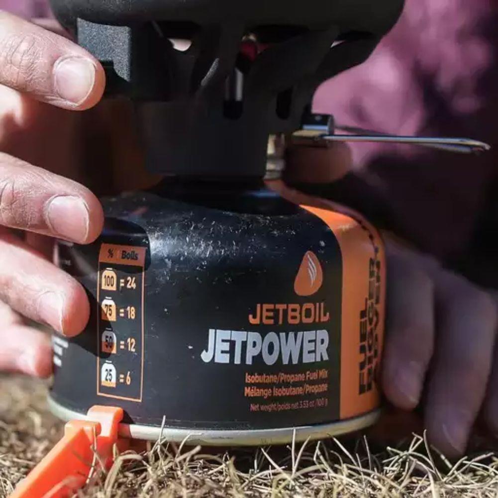 Jetboil JetPower Fuel 230g Gas Canister hand
