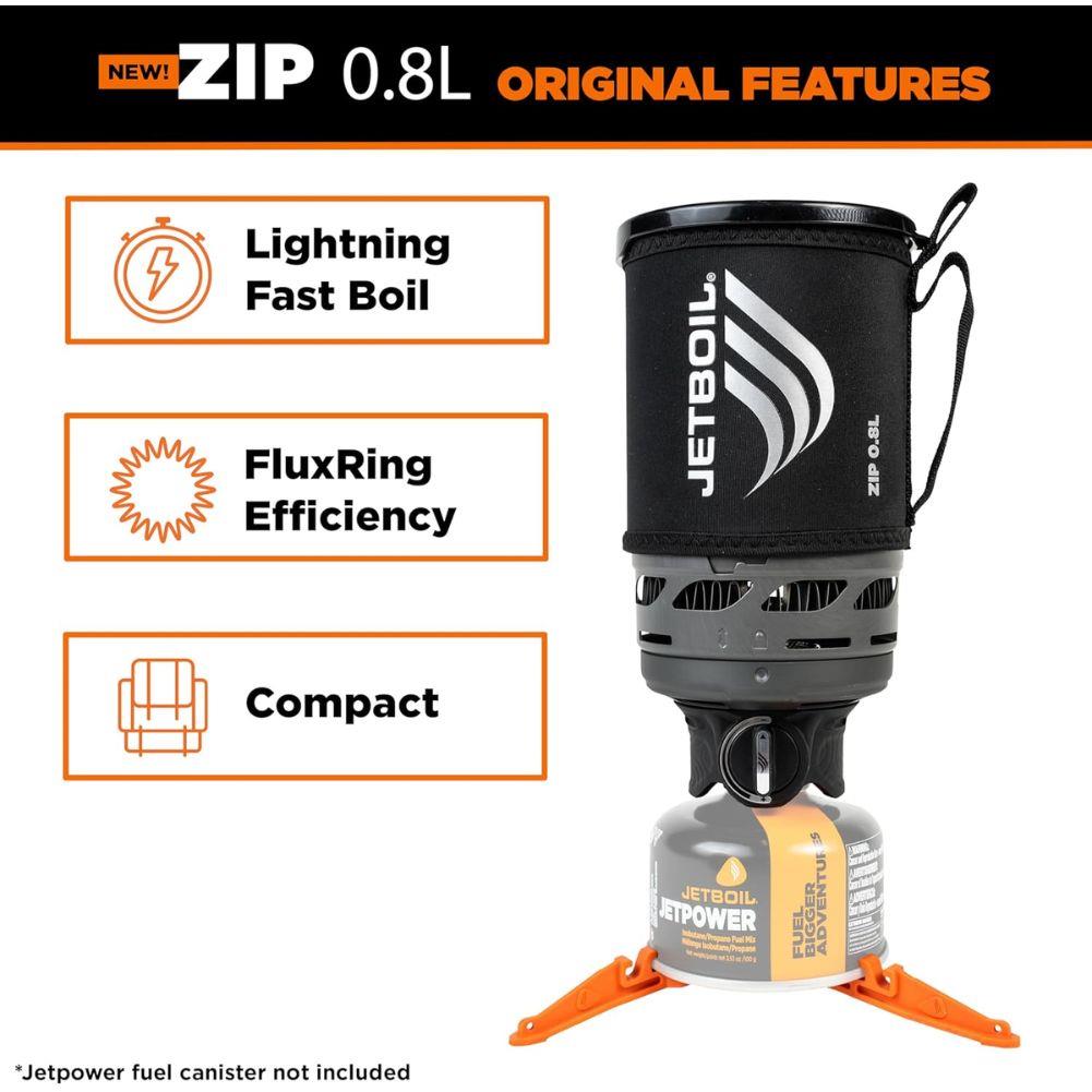 Jetboil Zip 0.8L Fast Boil Stove System (Carbon) faster