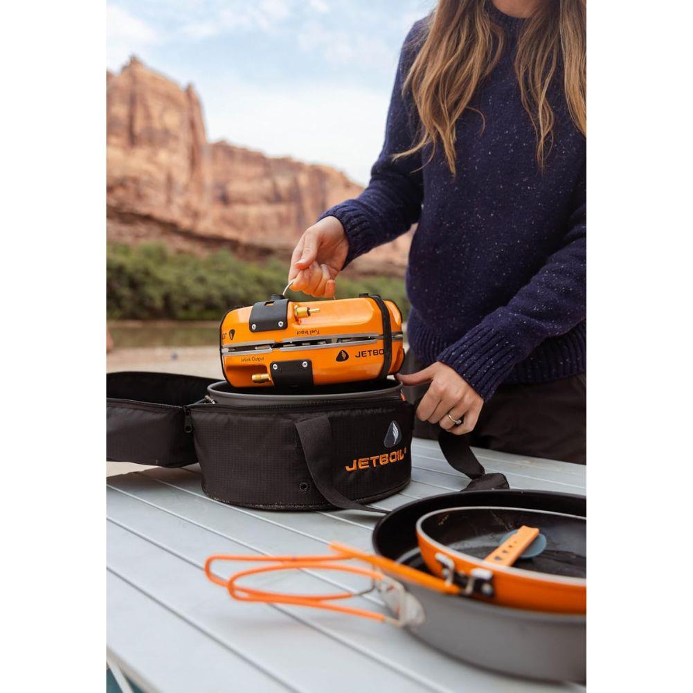 Jetboil Genesis Basecamp Cooking System (Orange) unpack