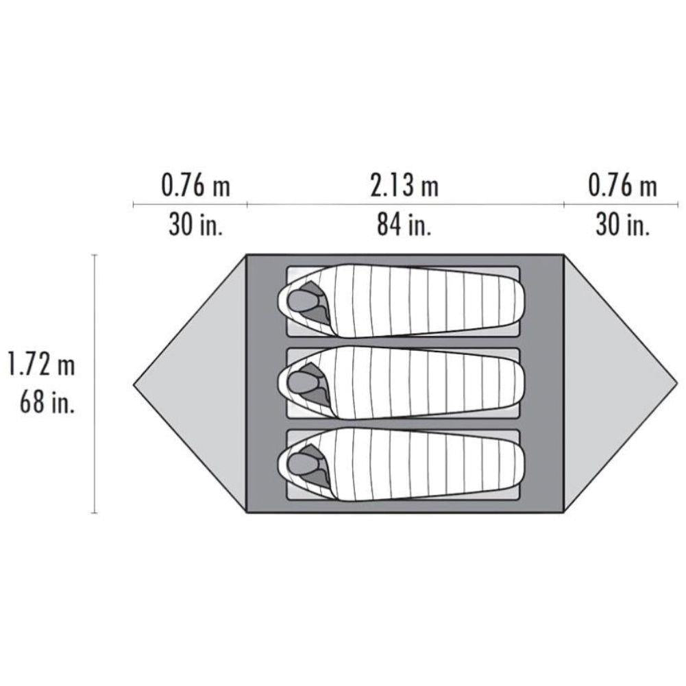 MSR Mutha Hubba NX Tent - 3 Person Tent size