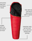 Snugpak Basecamp Sleeping Bag WGTE - Left Zip (Ruby Red) info