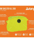 Vango Storm Shelter Ul 200 - 2 Man Lightweight Shelter (Viper Green) info