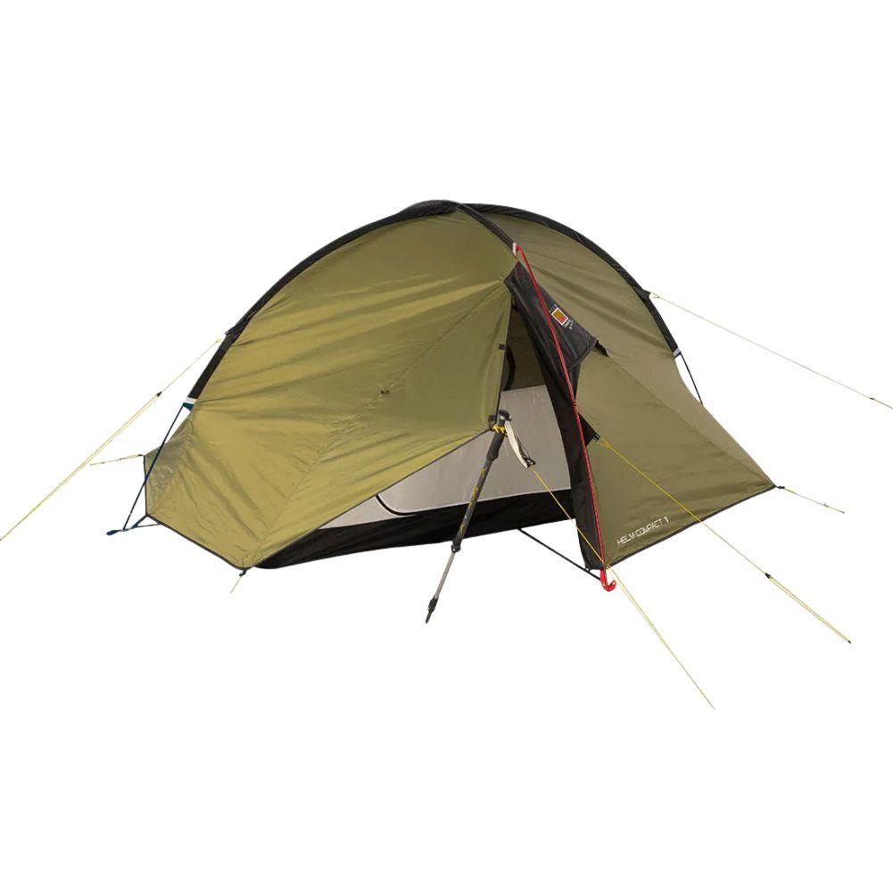 Wild Country Helm Compact 1 Tent + Helm Compact 1 Footprint + Aluminium Alloy V-Angle Peg (10 Pack) Open