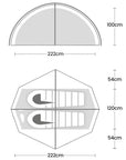 Wild Country Helm Compact 2 Tent + Helm Compact 2 Footprint + Free 10x Aluminium Alloy V-Angle Peg Measurments