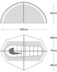 Wild Country Helm Elite 1 Tent + Helm Compact 1 Footprint + Free Wild Country Aluminium Alloy V-Angle Peg (10 Pack) Measurements