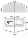 Wild Country Norte Compact 1 Tent + Norte Compact 1 Footprint + Free Wild Country Aluminium Alloy V-Angle Peg (10 Pack) Measurements 