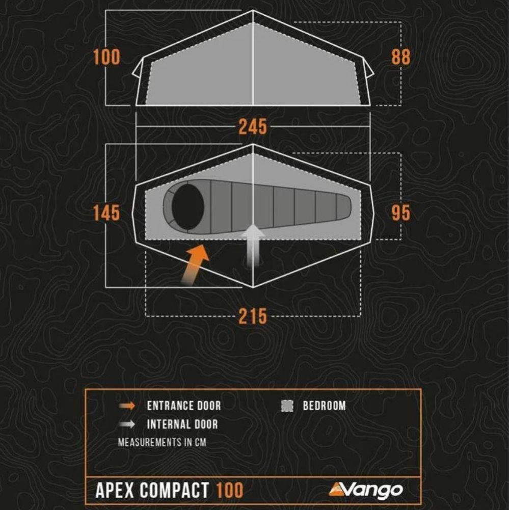 Vango Apex Compact 100 Tent + Vango Apex Compact 100 Groundsheet Protector