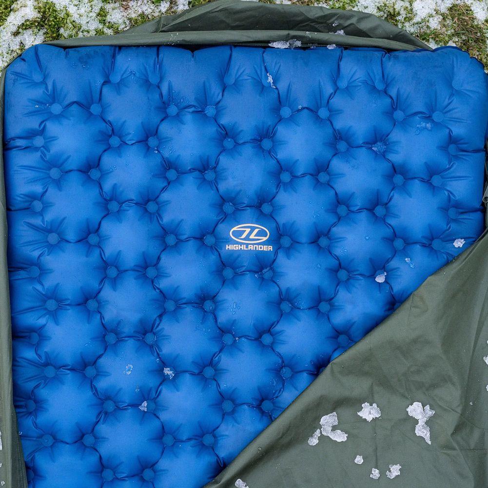 Highlander Nap-Pak Arctic R11 Inflatable Sleeping Mat (Deep Blue) open