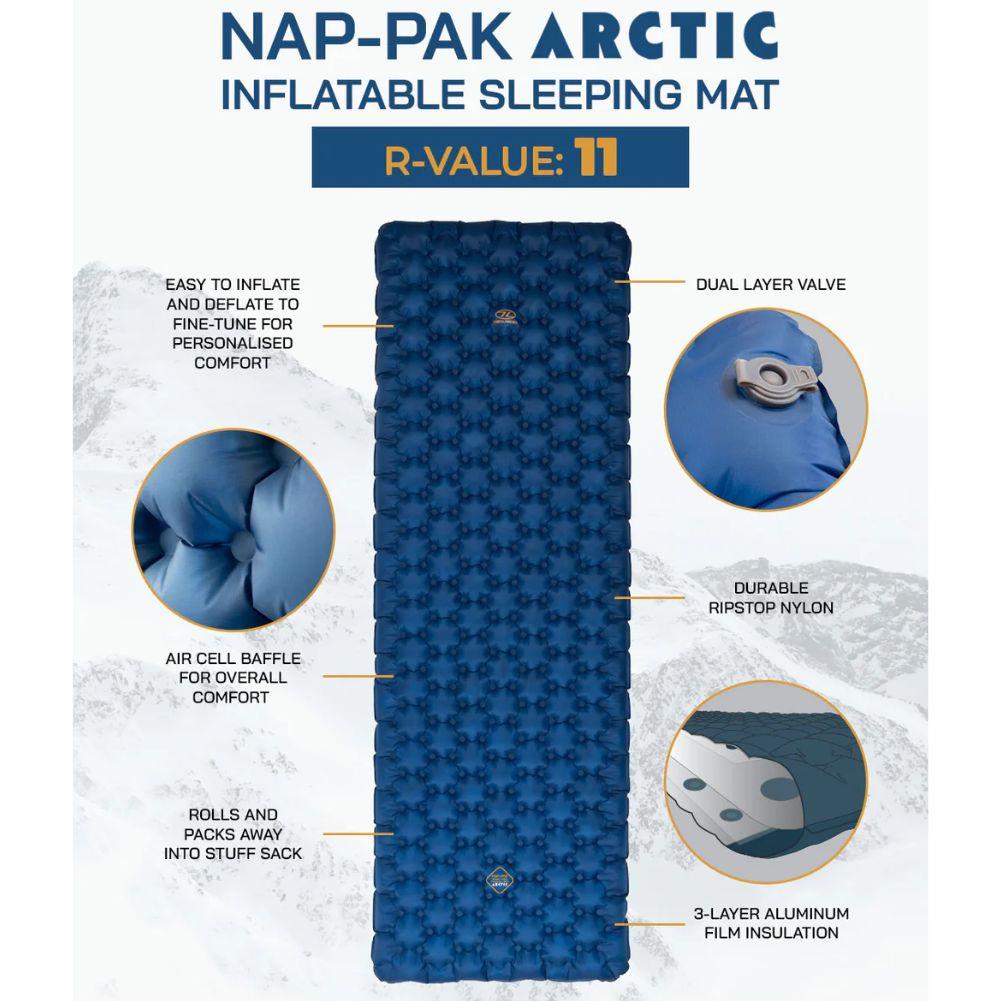 Highlander Nap-Pak Arctic R11 Inflatable Sleeping Mat (Deep Blue) more info