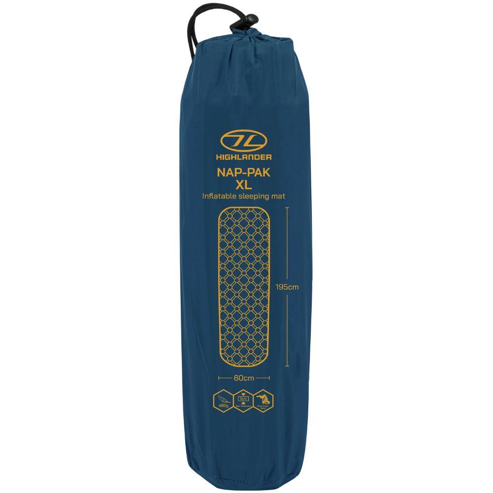 Highlander Nap-Pak Inflatable Sleeping Mat - XL (Deep Blue) bag