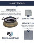 Sea to Summit Camp Kitchen Clean Up Kit (6 Piece) features