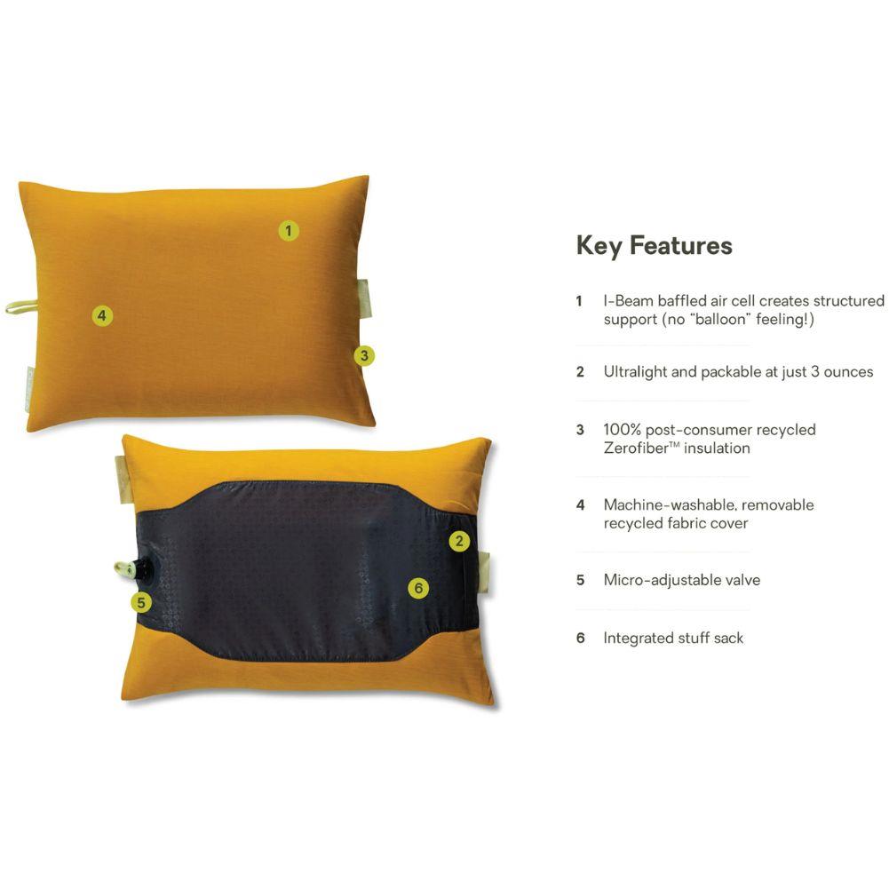 Nemo Equipment Fillo Elite Ultralight Backpacking Pillow (Mango/Citron) info