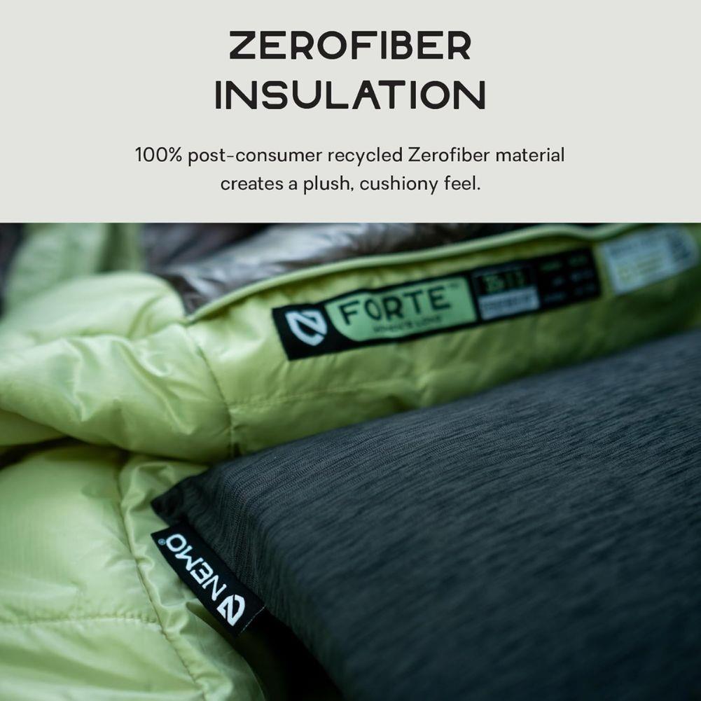 Nemo Equipment Fillo Backpacking &amp; Camping Pillow (Black Pearl/Birch Bud) zero