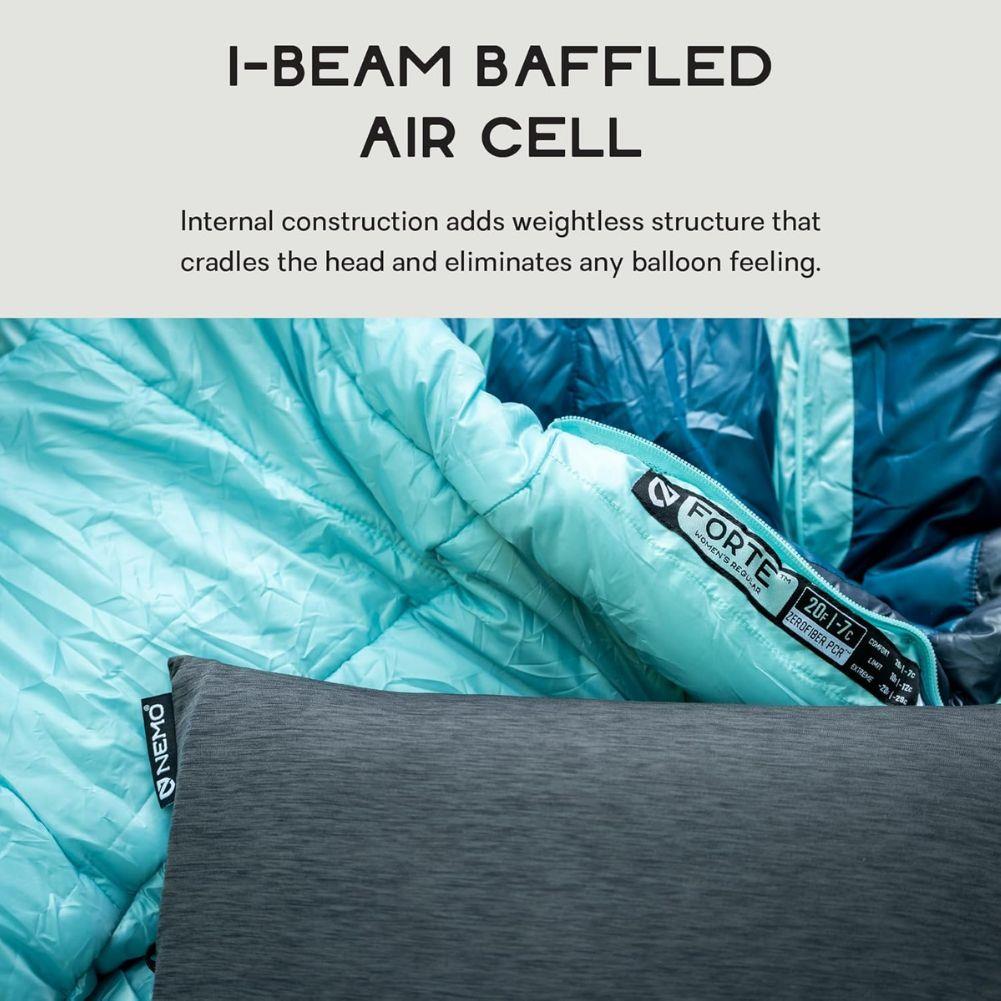Nemo Equipment Fillo Backpacking &amp; Camping Pillow (Black Pearl/Birch Bud) air