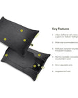Nemo Equipment Fillo Elite Wide Ultralight Backpacking Pillow (Black Pearl/Citron) features