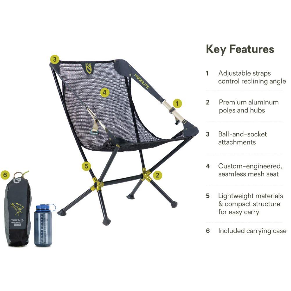 Nemo Equipment Moonlite Reclining Camping Chair (Black Pearl)
