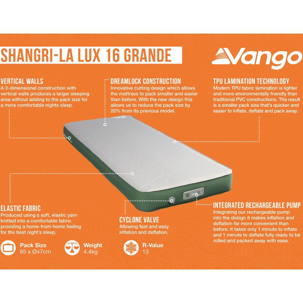 Vango Shangri-La Lux 16cm Grande Self Inflating Mattress Features