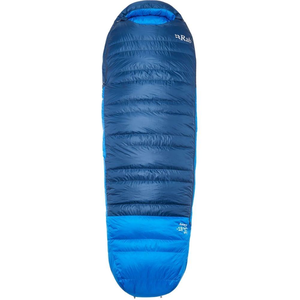 Rab Ascent Down Sleeping Bag (-18°C) - Long - Left Zip (Tempest Blue/Maya Blue)