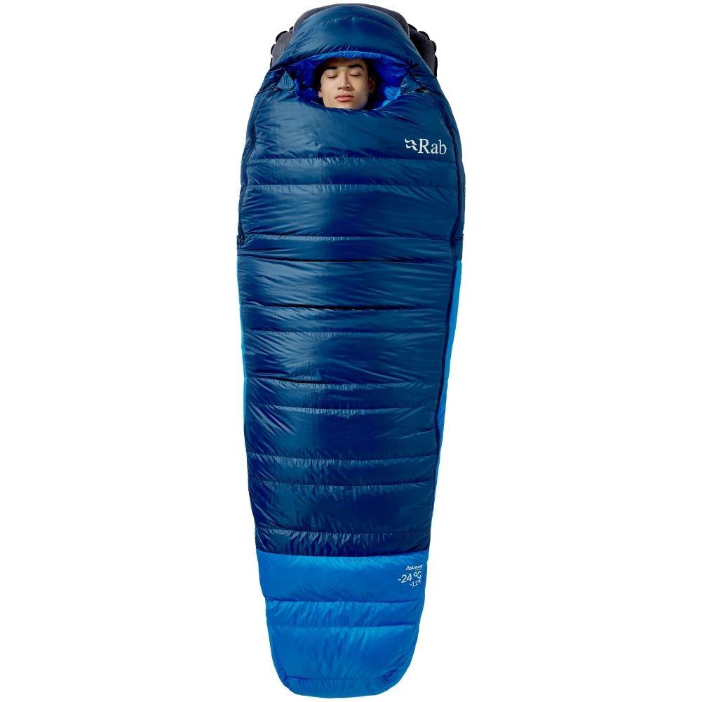 Rab Ascent Down Sleeping Bag (-24°C) Long - Left Zip (Tempest Blue/Maya Blue) sleep