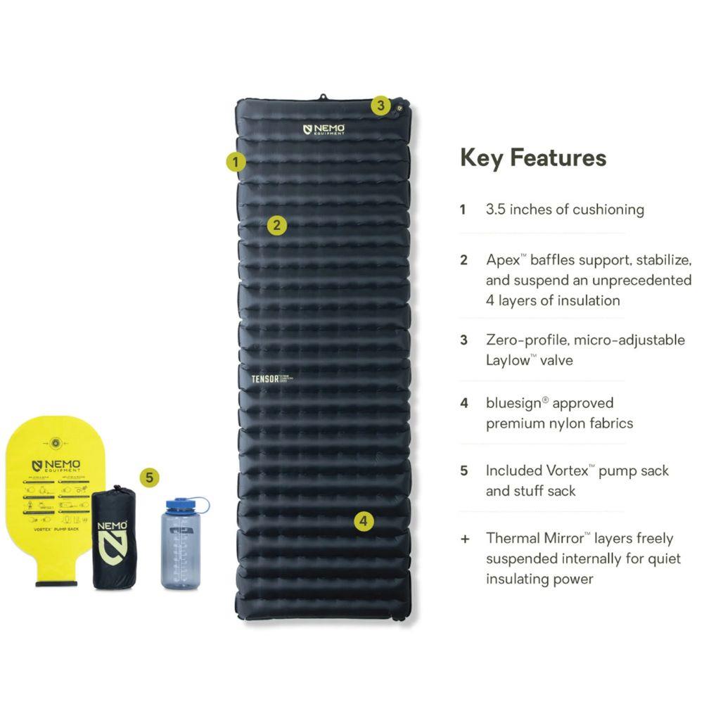 Nemo Equipment Tensor Extreme Conditions Ultralight Insulated Sleeping Pad (Long Wide) Features