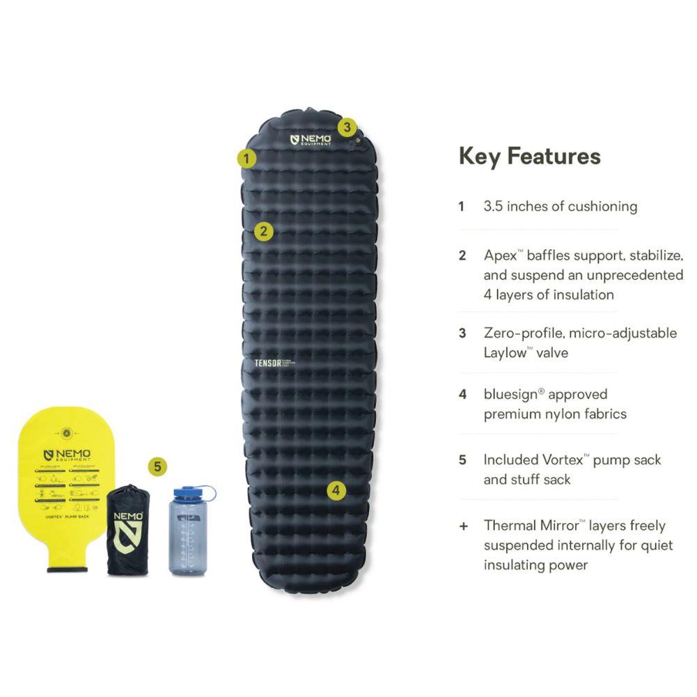 Nemo Equipment Tensor Extreme Conditions Ultralight Insulated Sleeping Pad (Regular Mummy) Features