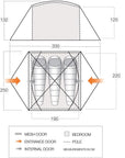 Vango Tryfan 300 Tent - 3 Person Tent Measurements